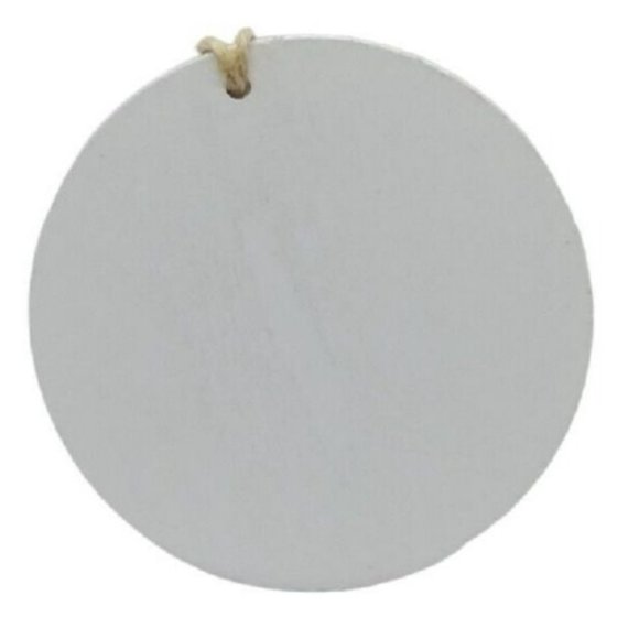 Santa Claus Red Face Mask Wood Planks Dated 2020 Round Christmas Ornament 3 in - Picture 2 of 2